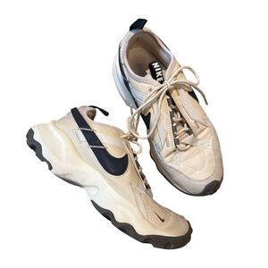 Nike Beige and Dark Blue Athletic Shoes